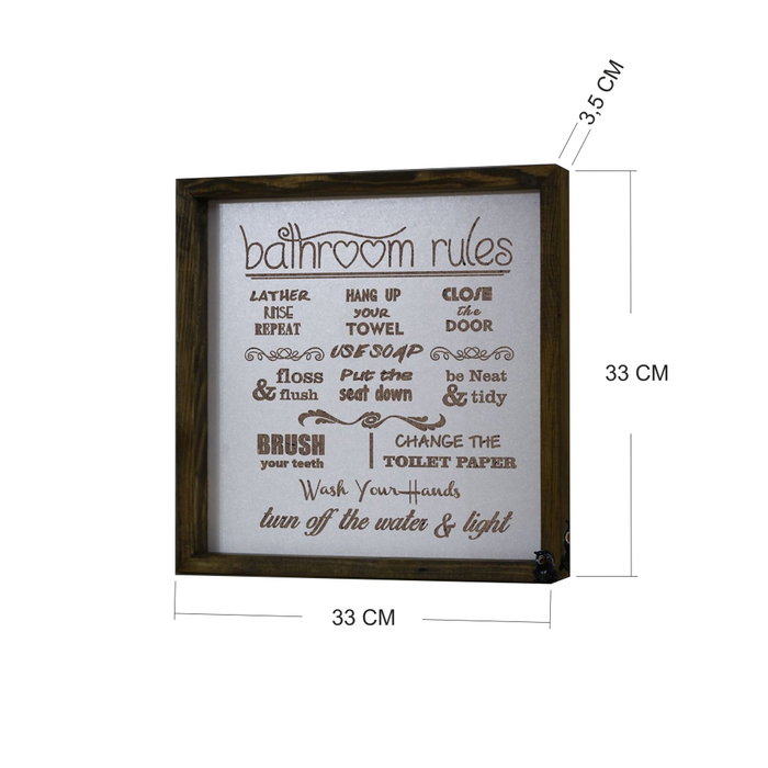 Wallity KZM006 Cuadro Decorativo enmarcado en MDF Marrón y Blanco